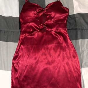 Red Satin Dress